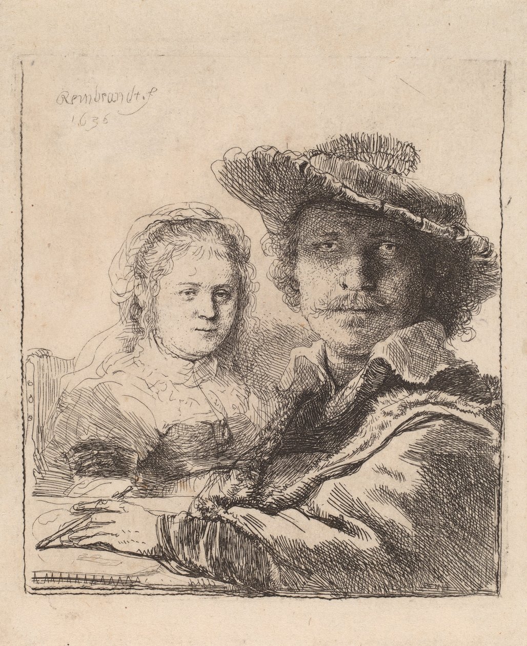 Självporträtt med Saskia, 1636 av Rembrandt van Rijn