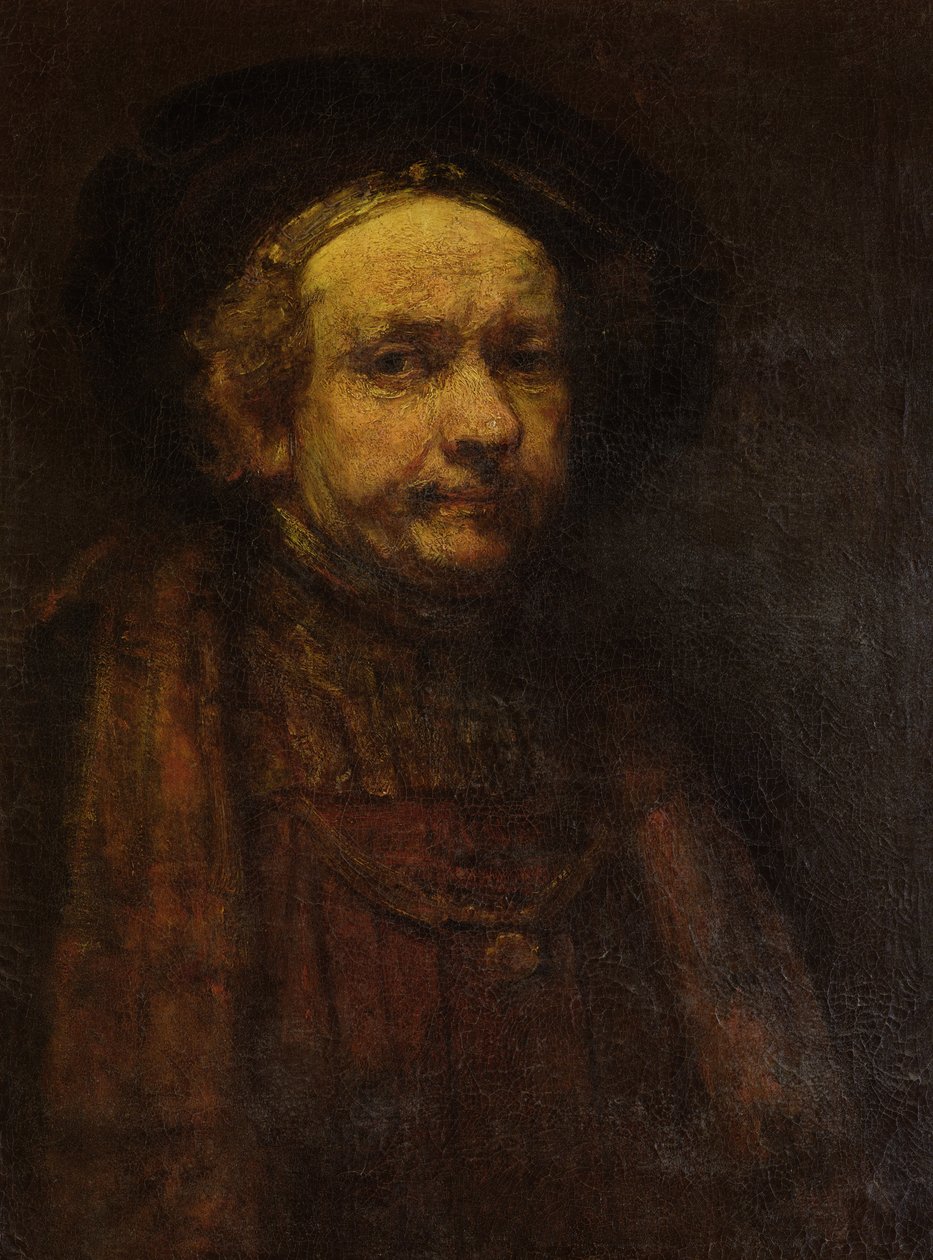 Självporträtt, äldre av Rembrandt van Rijn