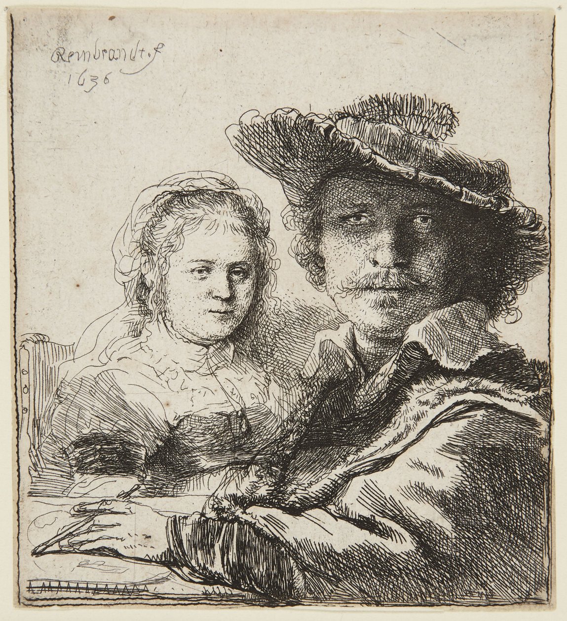 Självporträtt med Saskia av Rembrandt van Rijn