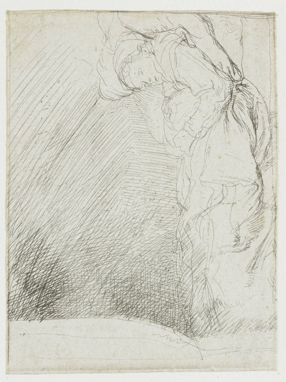 Samling av studier, med en kvinna som ligger sjuk i sängen av Rembrandt van Rijn