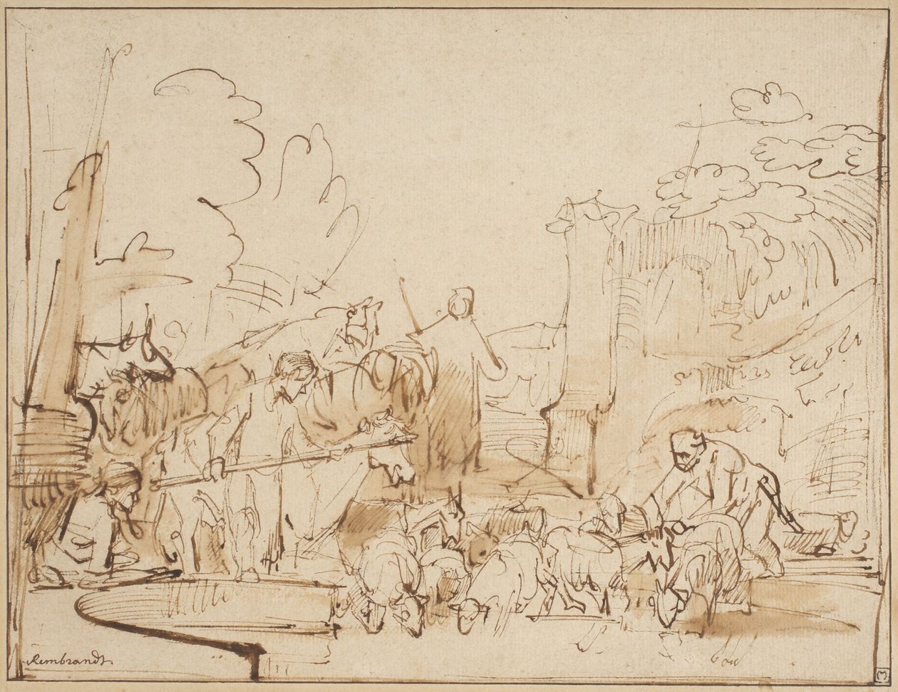 Herdar och herdepojkar av Rembrandt van Rijn