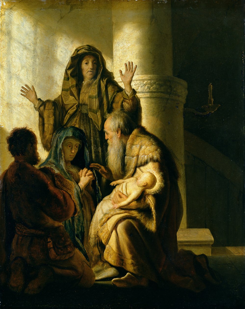 Simeon och Hanna i templet, ca 1627 av Rembrandt van Rijn