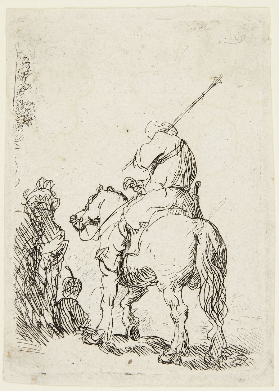 Soldat till häst av Rembrandt van Rijn