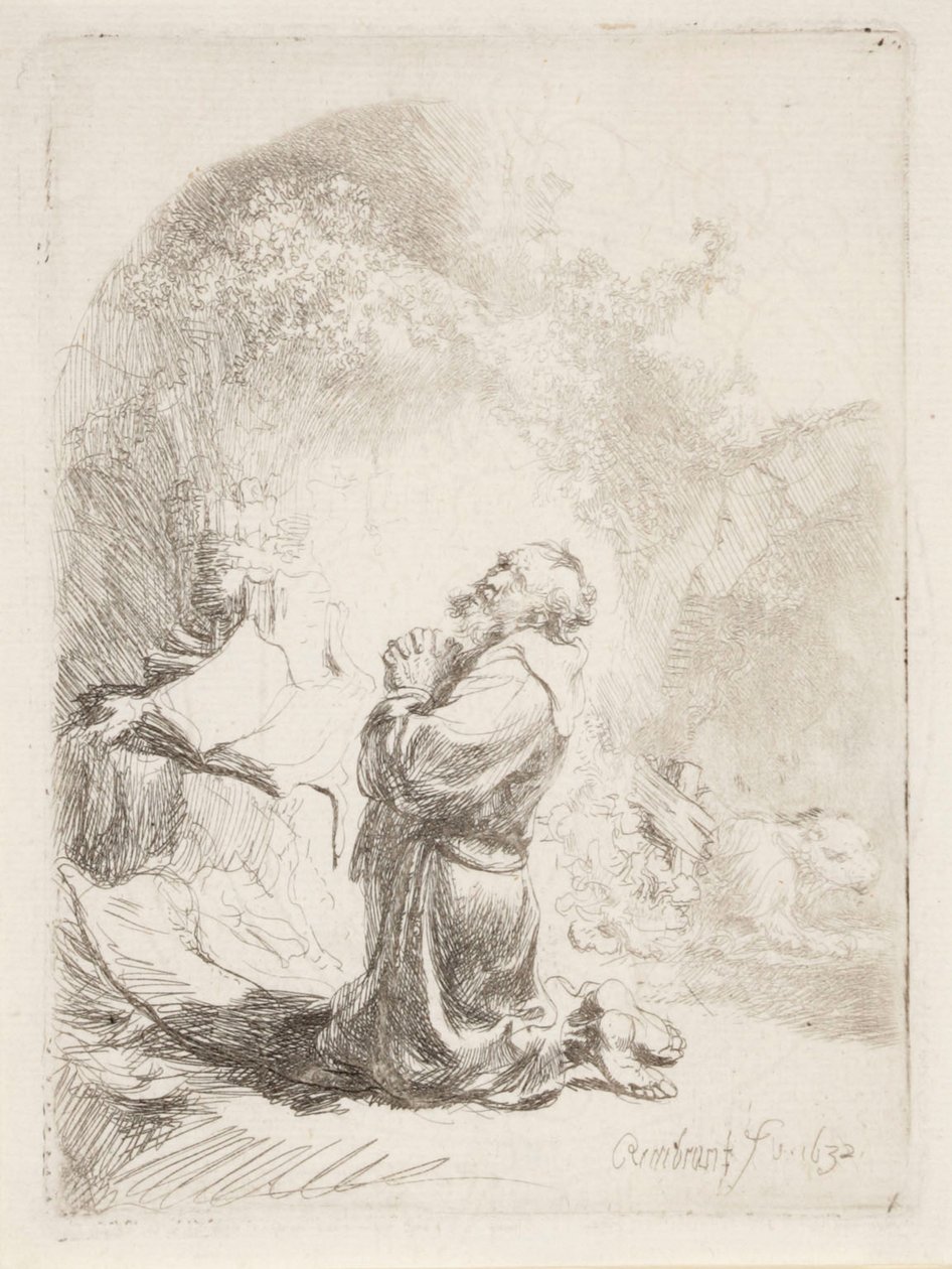 Den helige Hieronymus i bön av Rembrandt van Rijn