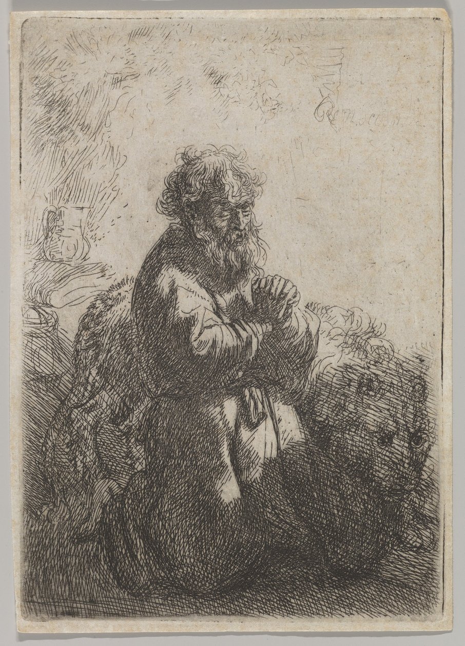 S:t Hieronymus i bön, 1635. av Rembrandt van Rijn