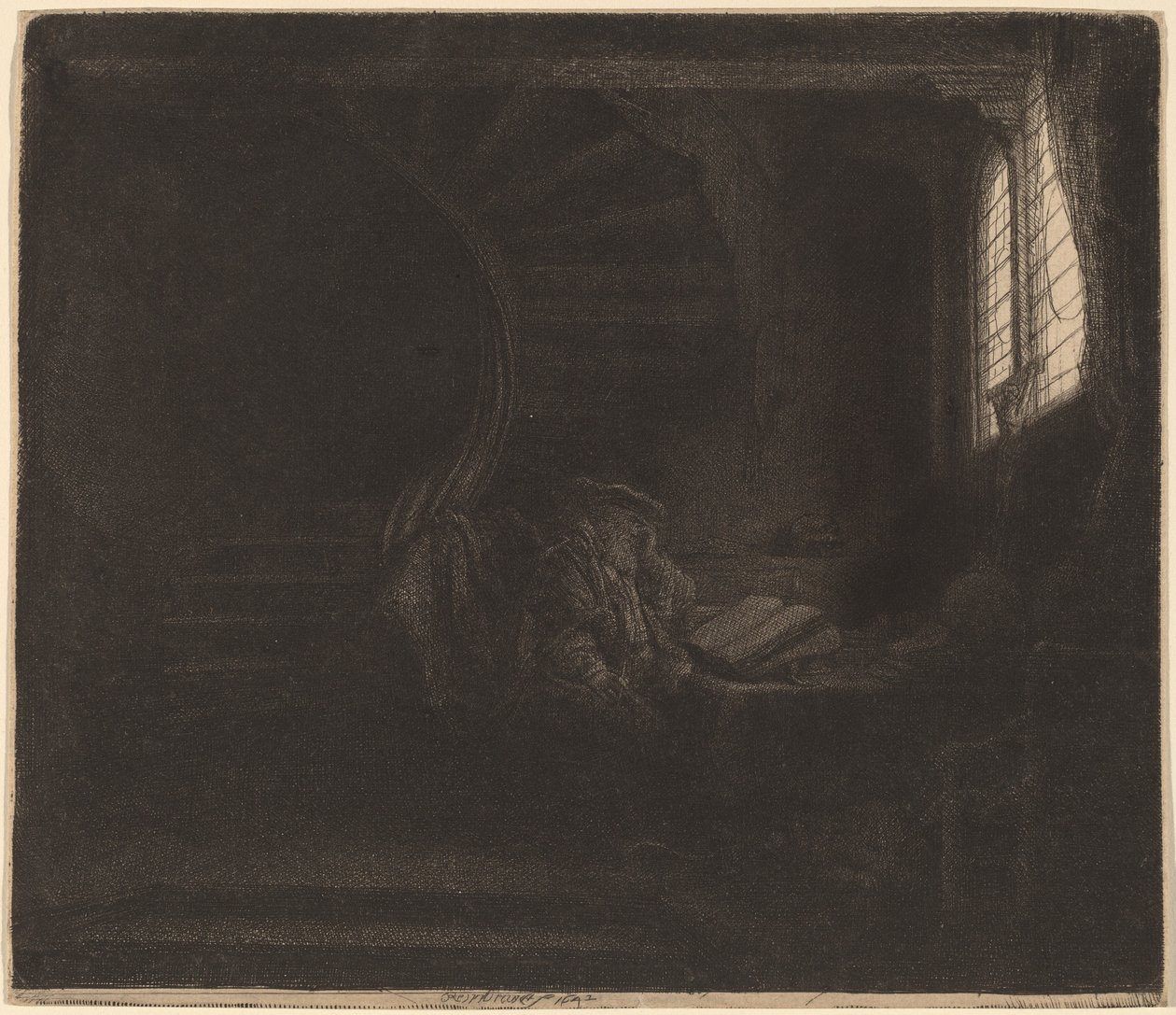 St. Hieronymus i en mörk kammare av Rembrandt van Rijn