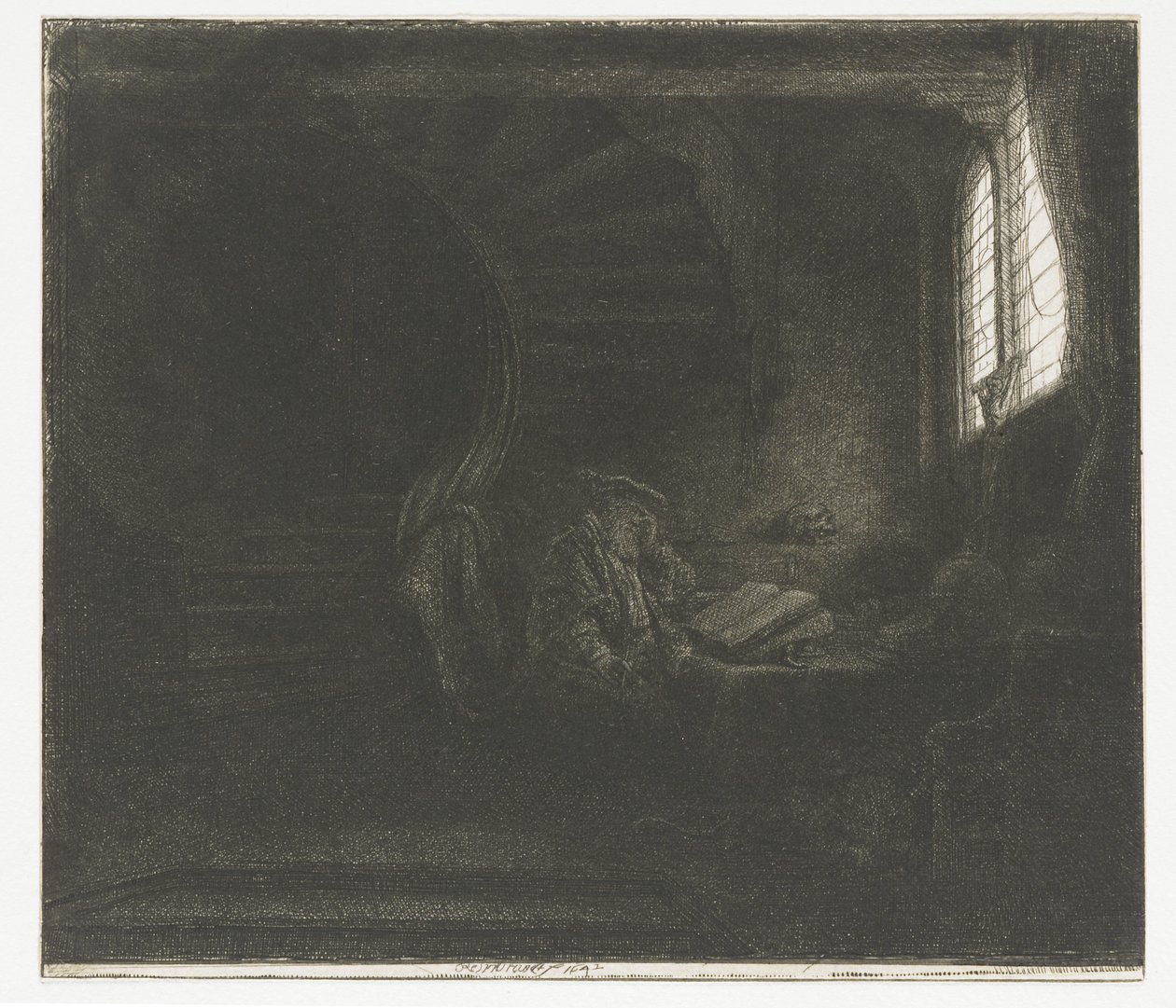 St Jerome i en mörk kammare av Rembrandt van Rijn