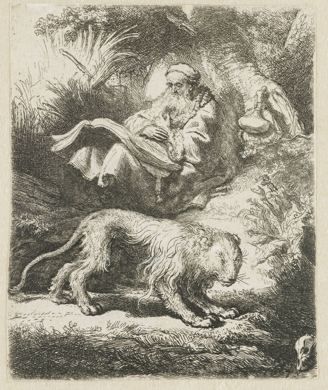 St Jerome läser av Rembrandt van Rijn