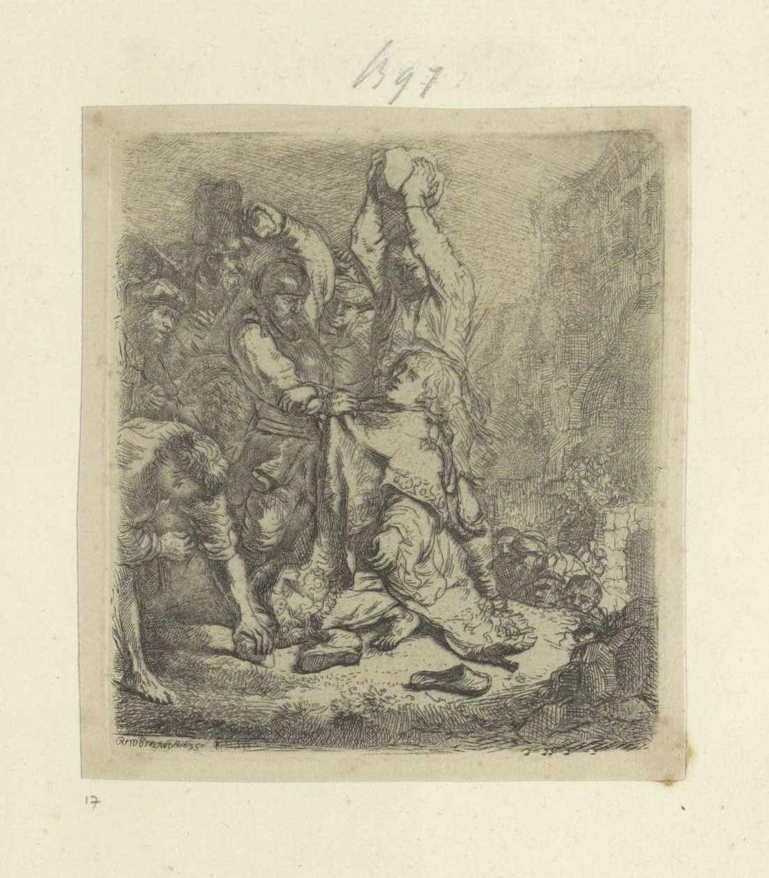 Steniging van Stefanus Samling av åttiofem originaltryck (serietitel) av Rembrandt van Rijn