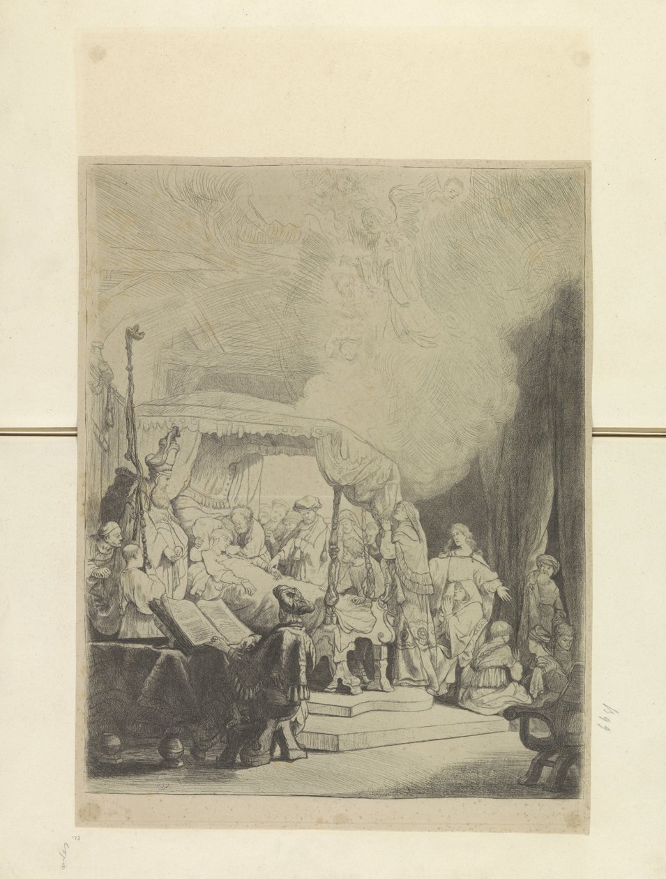 Sterfbed van Maria Samling av åttiofem originaltryck (serietitel) av Rembrandt van Rijn