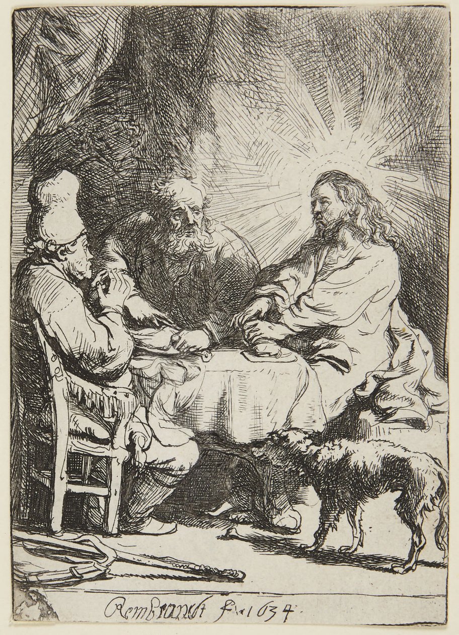 Middag på Emmaus (liten tallrik) av Rembrandt van Rijn