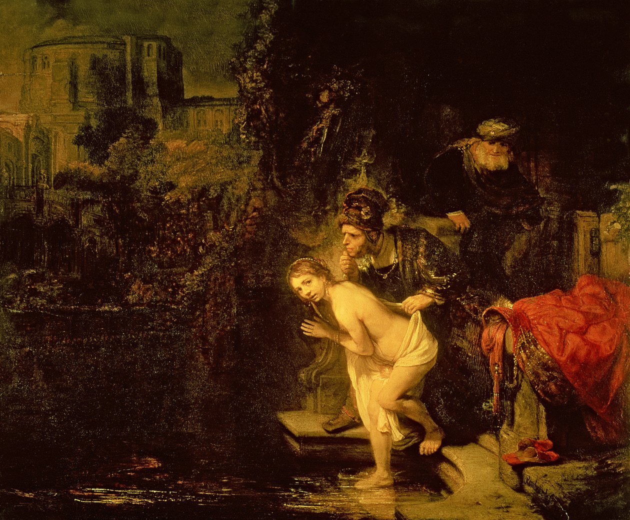 Susanna och de äldre, 1647 (olja på mahognypanel) av Rembrandt van Rijn