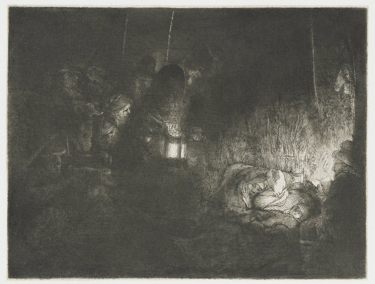 Tillbedjan av herdarna Herdarnas tillbedjan: ett nattstycke av Rembrandt van Rijn