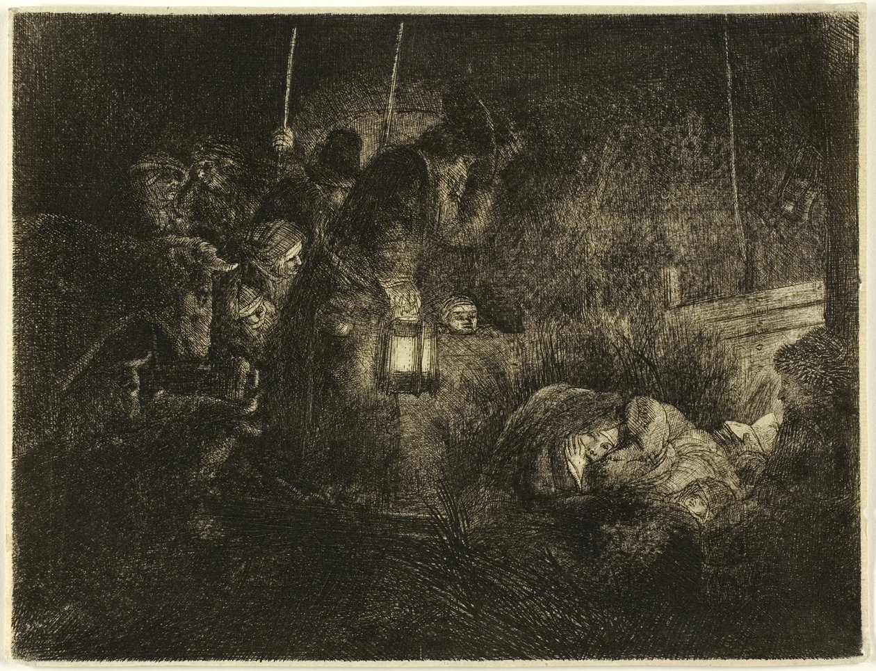 The Adoration of the Shepherds: A Night Piece av Rembrandt van Rijn