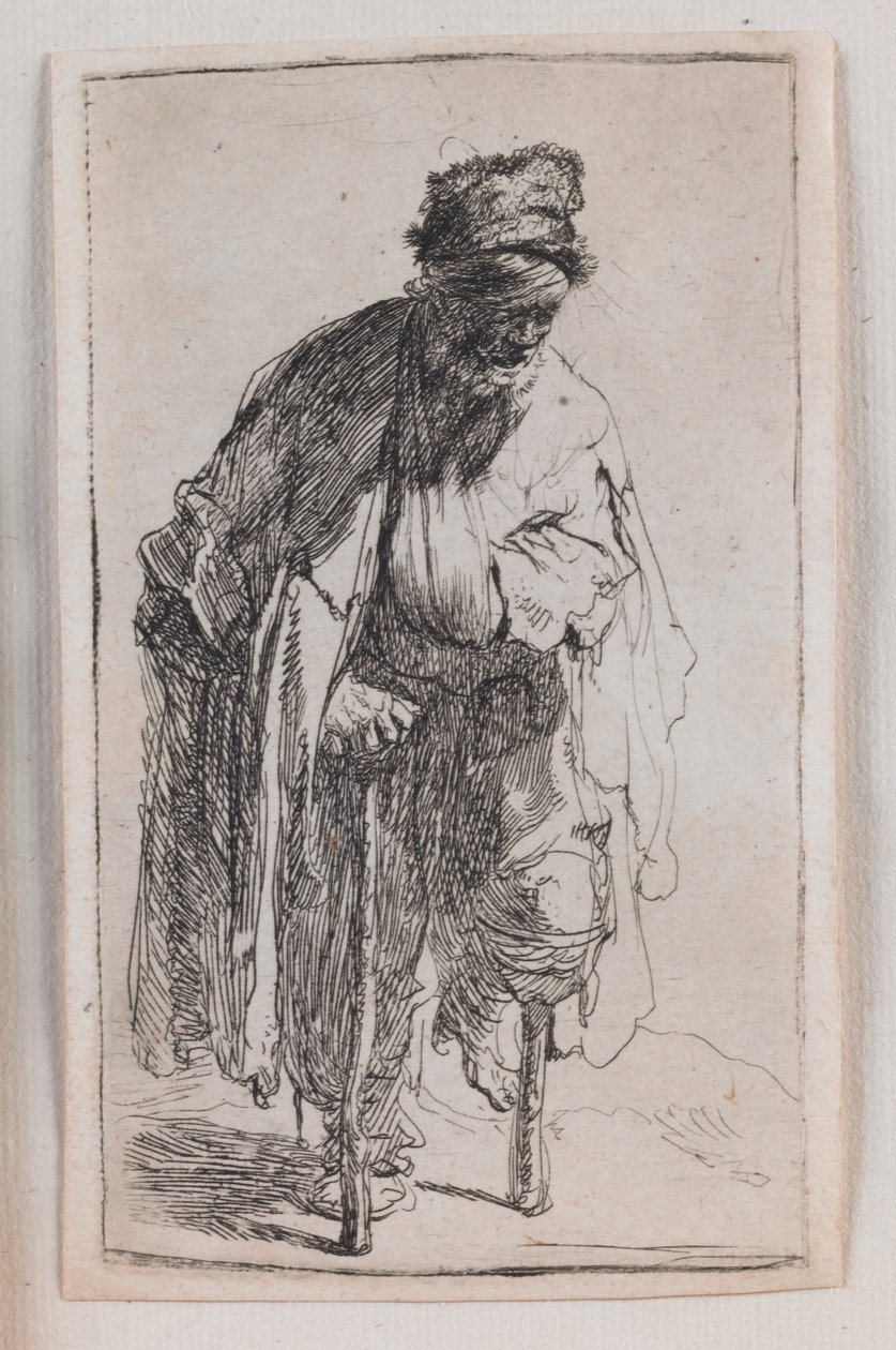 Tiggaren med ett träben av Rembrandt van Rijn