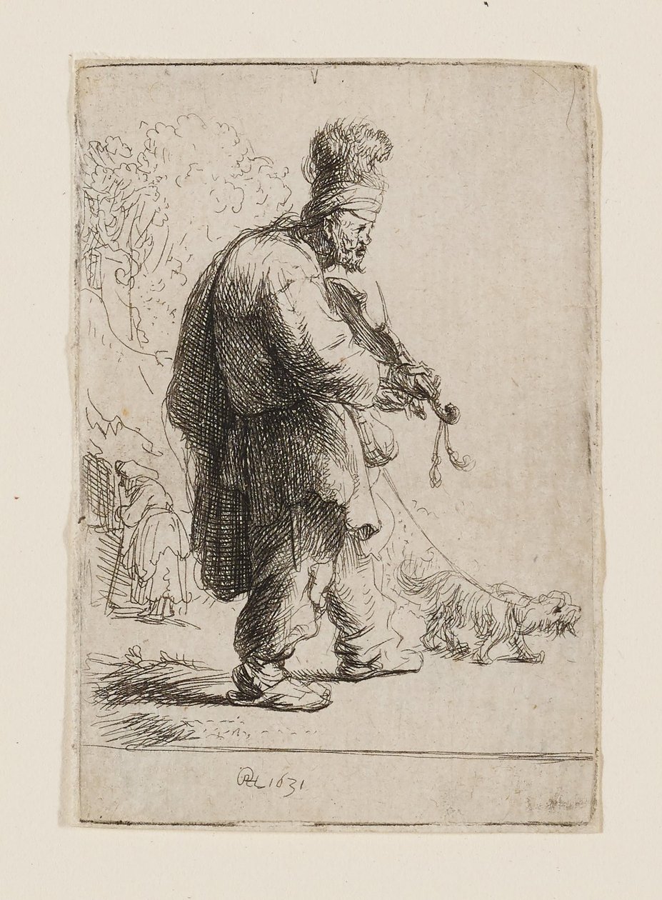 Den blinde violinisten av Rembrandt van Rijn