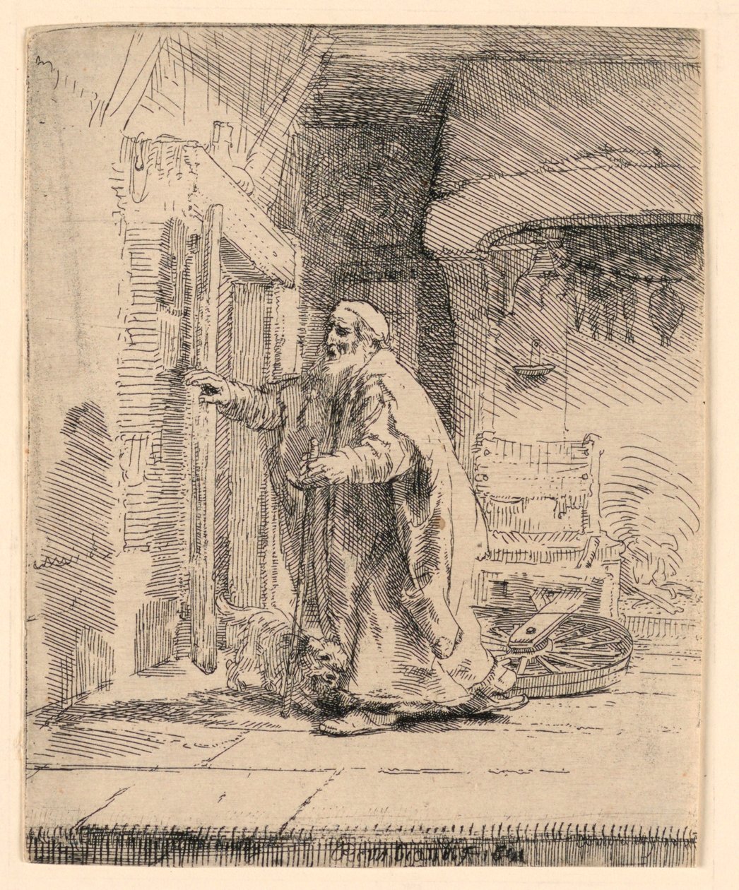 The Blindness of Tobit: The Larger Plate av Rembrandt van Rijn