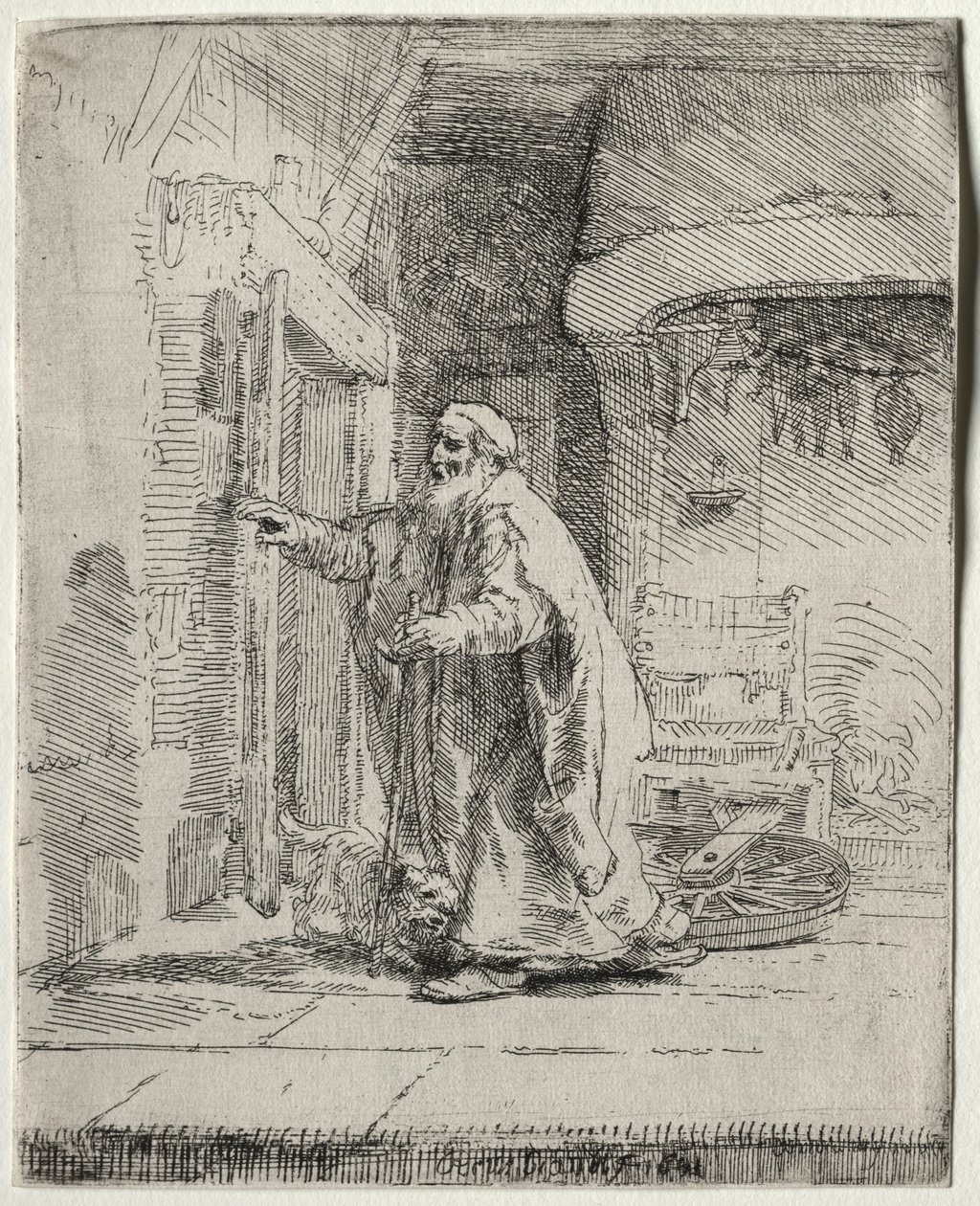 The Blindness of Tobit: The Larger Plate, 1651. av Rembrandt van Rijn