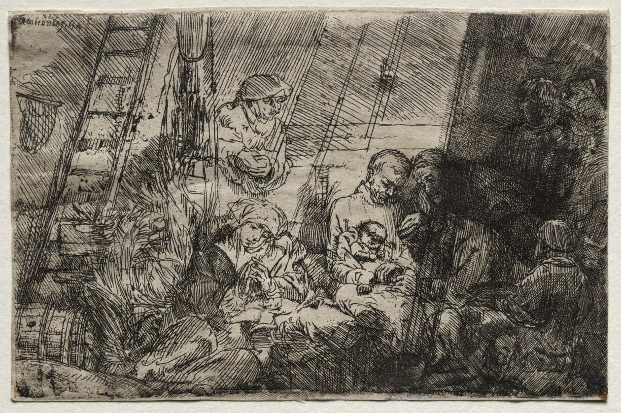 Omskärelsen i stallet, 1654. av Rembrandt van Rijn