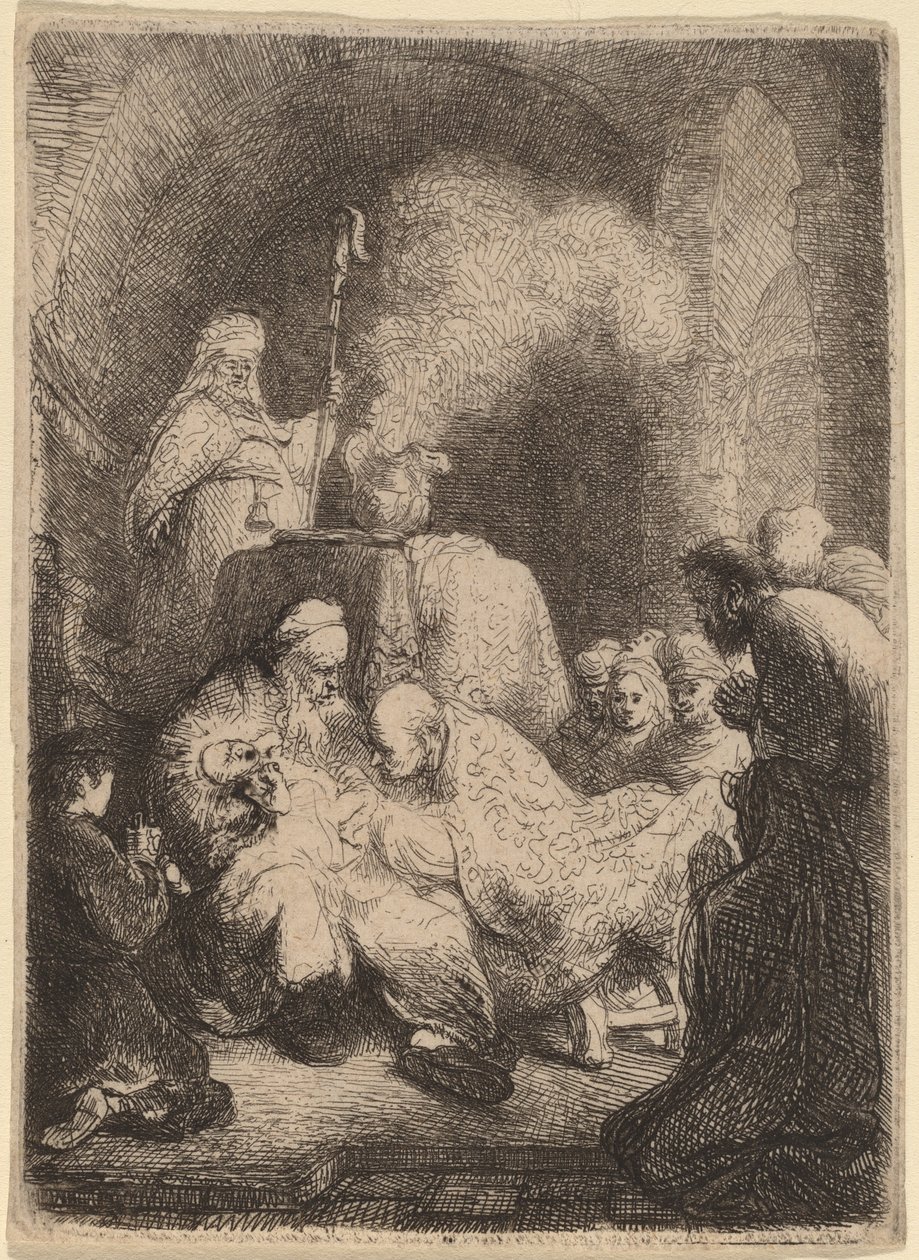 Omskärelsen: Liten tallrik av Rembrandt van Rijn