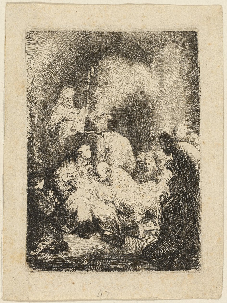 Omskärelsen: Liten tallrik av Rembrandt van Rijn