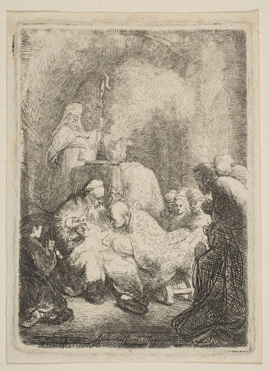 Omskärelsen: Liten tallrik, ca. 1630. av Rembrandt van Rijn