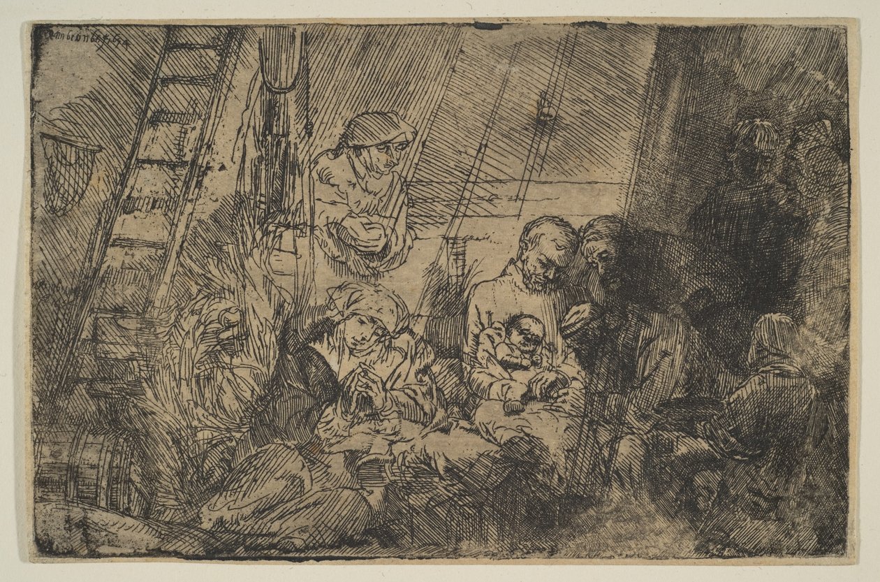 Omskärelsen i stallet, 1654. av Rembrandt van Rijn