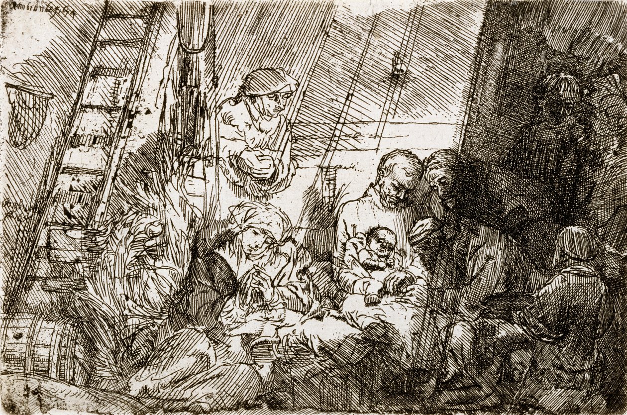 Omskärelsen i stallet, 1654 av Rembrandt van Rijn