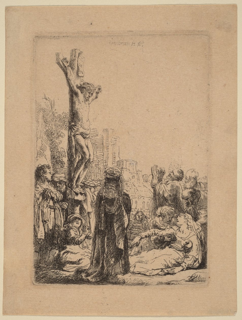 Korsfästelsen: Liten tavla av Rembrandt van Rijn