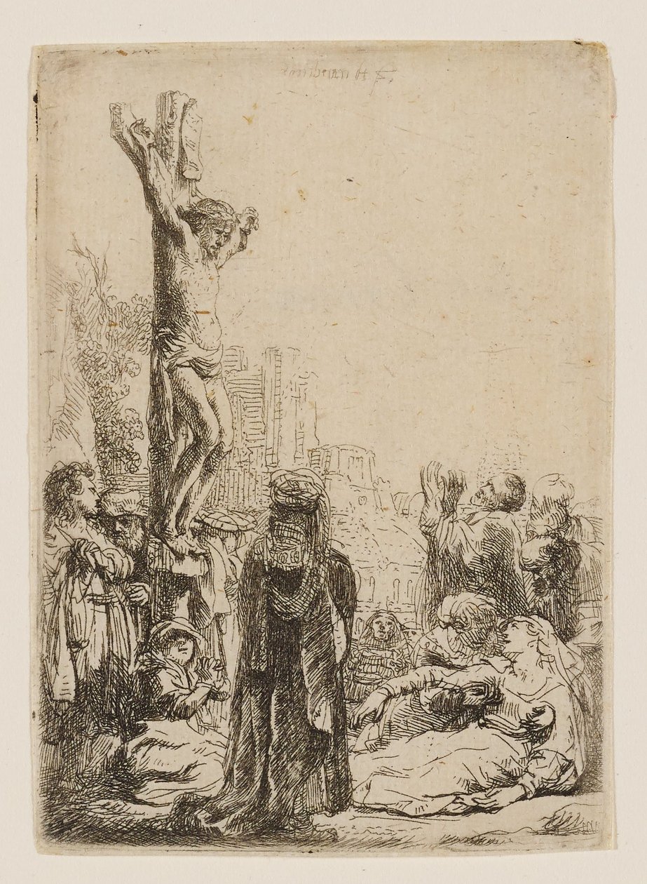 Korsfästelsen: Liten tavla av Rembrandt van Rijn