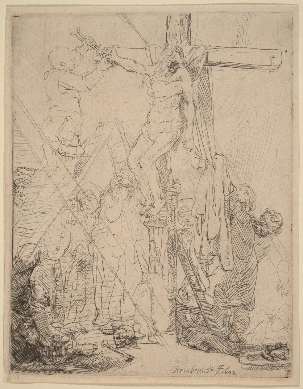 Nedtagningen från korset: en skiss av Rembrandt van Rijn