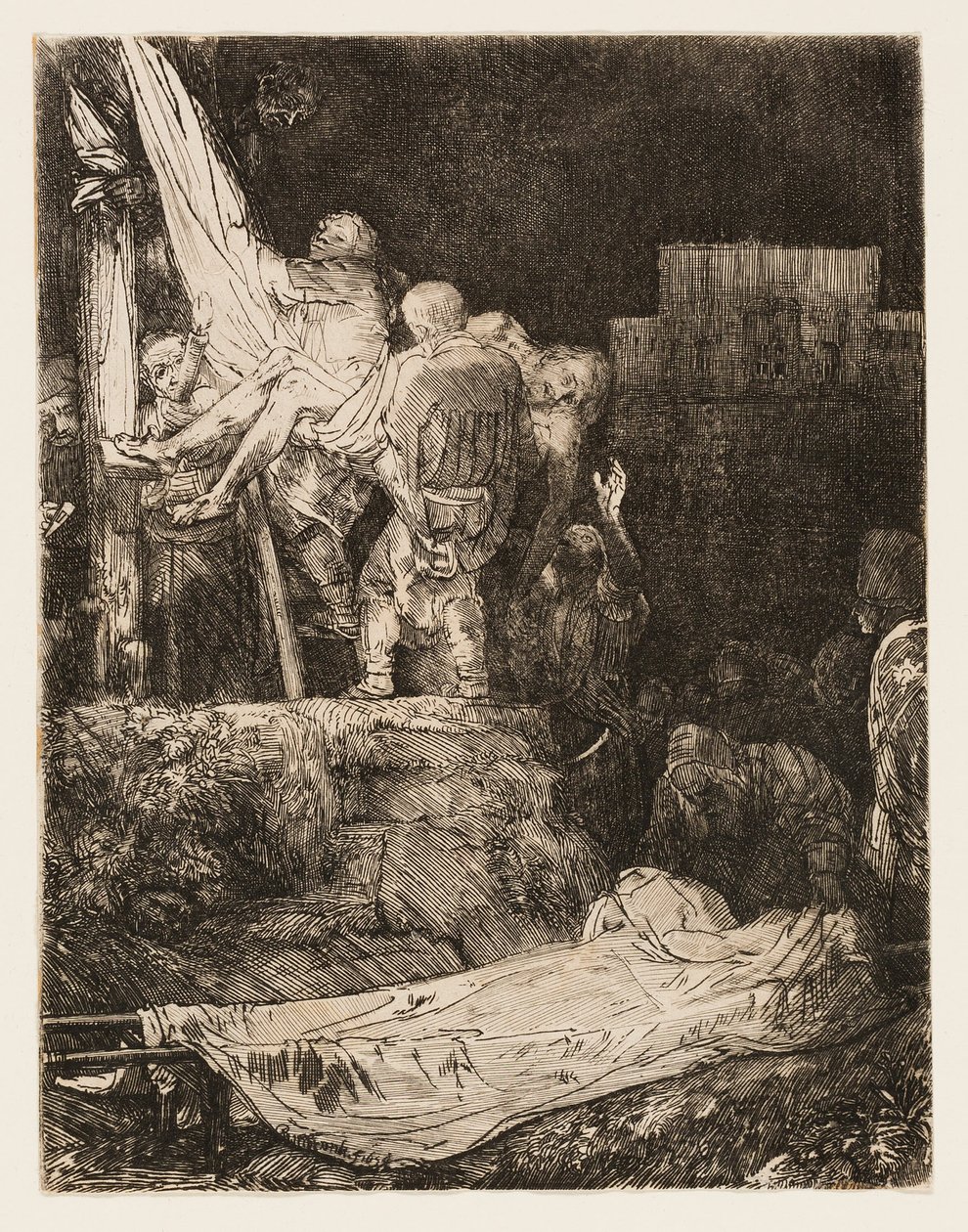 Nedstigningen från korset med Torchlight av Rembrandt van Rijn