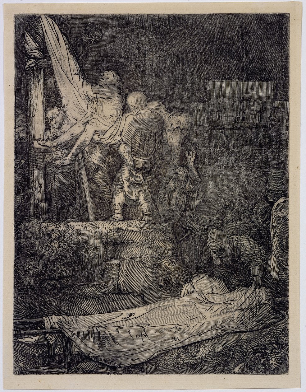 Nedstigningen från korset med Torchlight av Rembrandt van Rijn