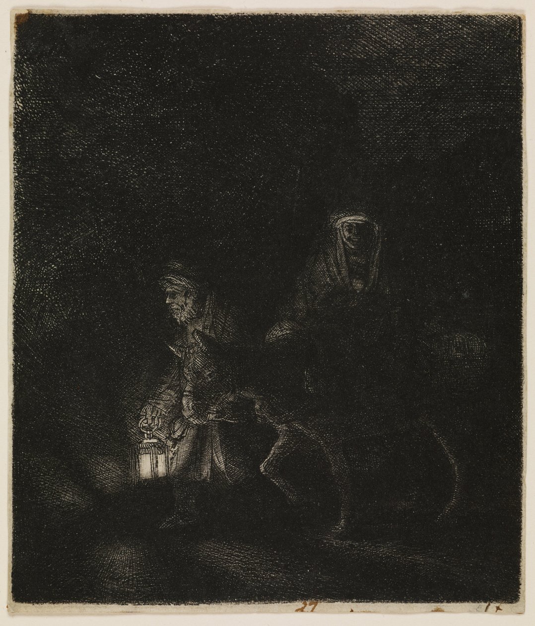 Flykten till Egypten (ett nattstycke) av Rembrandt van Rijn