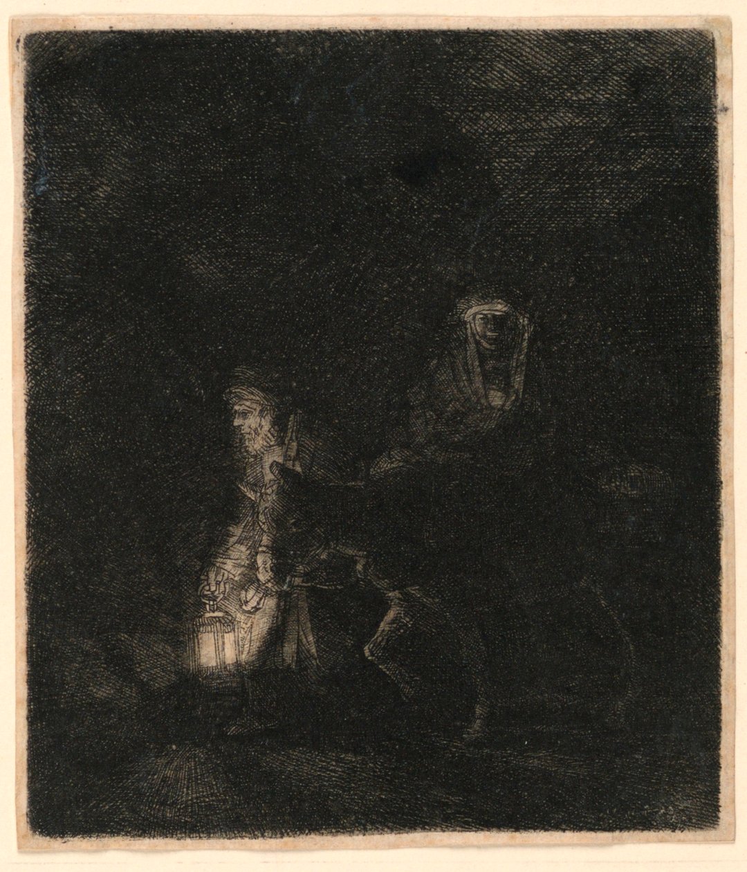 Flygningen till Egypten: A Night Piece av Rembrandt van Rijn