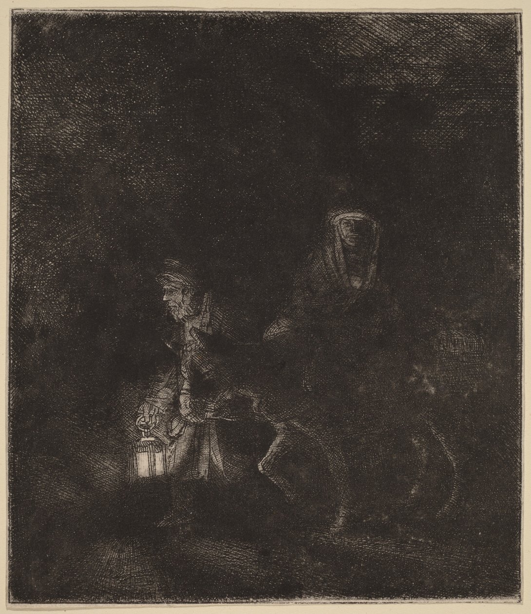 Flykten till Egypten: ett nattstycke av Rembrandt van Rijn