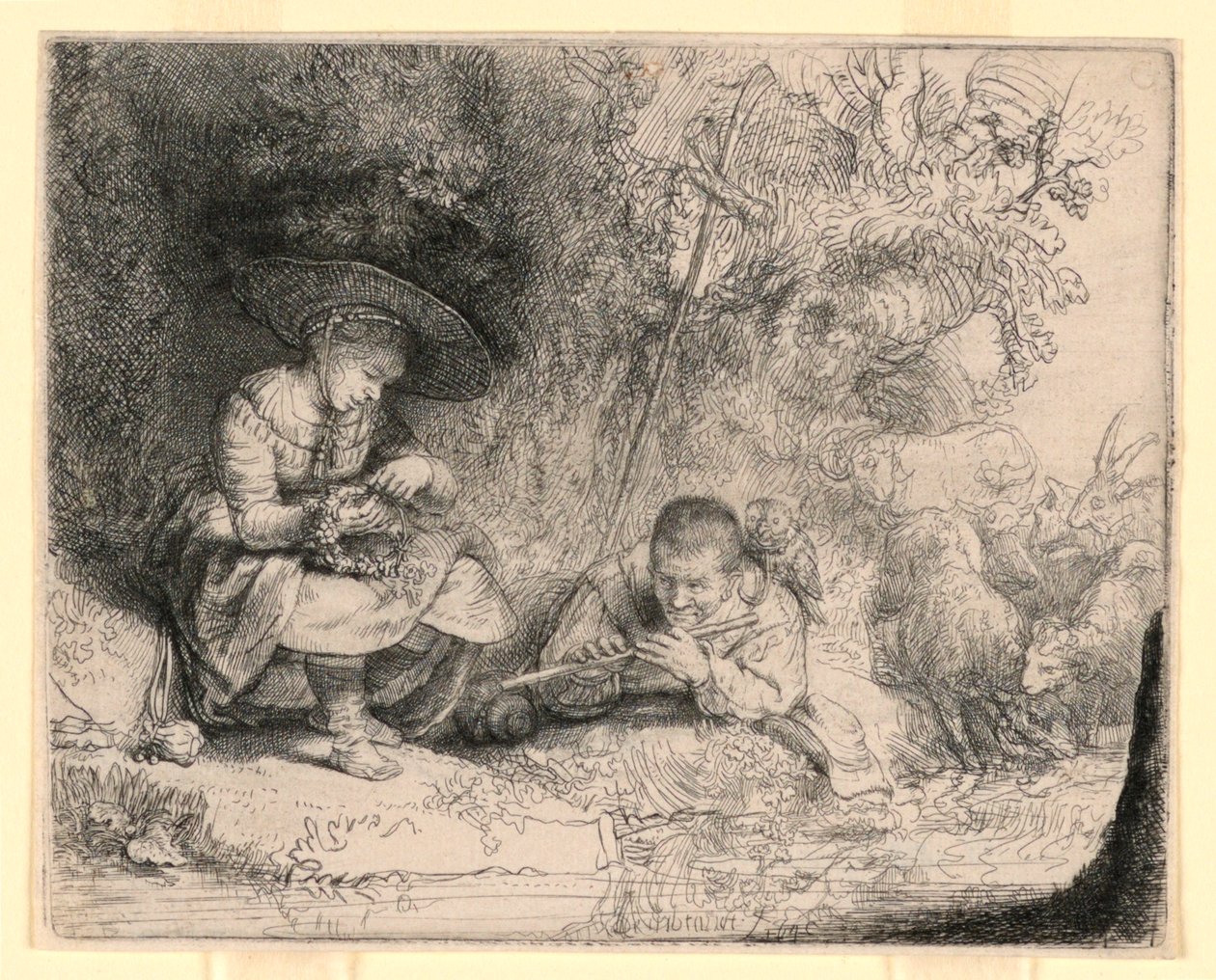 Flöjtspelaren av Rembrandt van Rijn