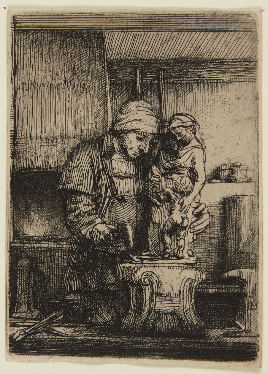 ”The Goldsmith” (Hind 285, utgåva I) av Rembrandt van Rijn
