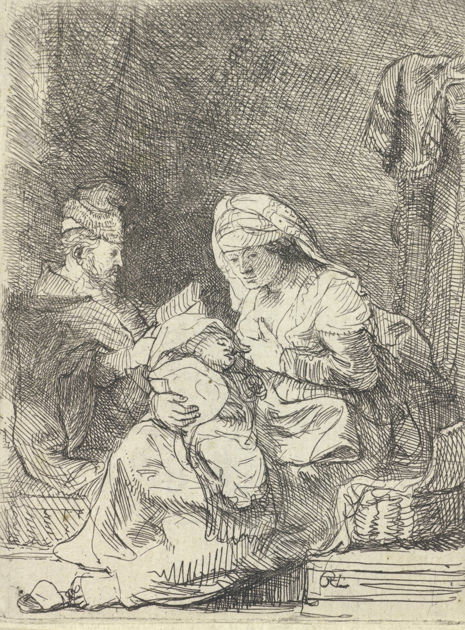 Den heliga familjen, ca. 1632. av Rembrandt van Rijn