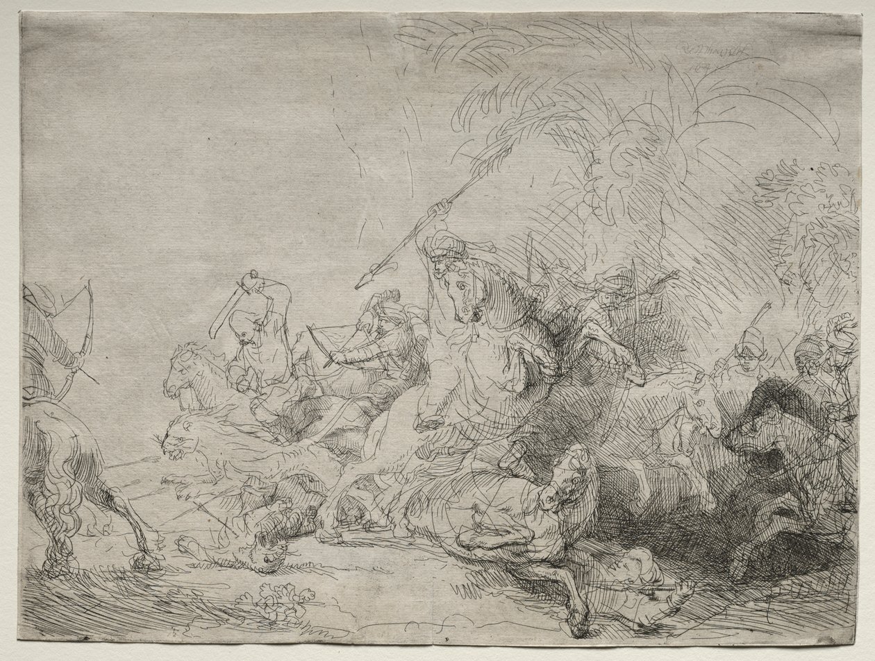 Den stora lejonjakten av Rembrandt van Rijn