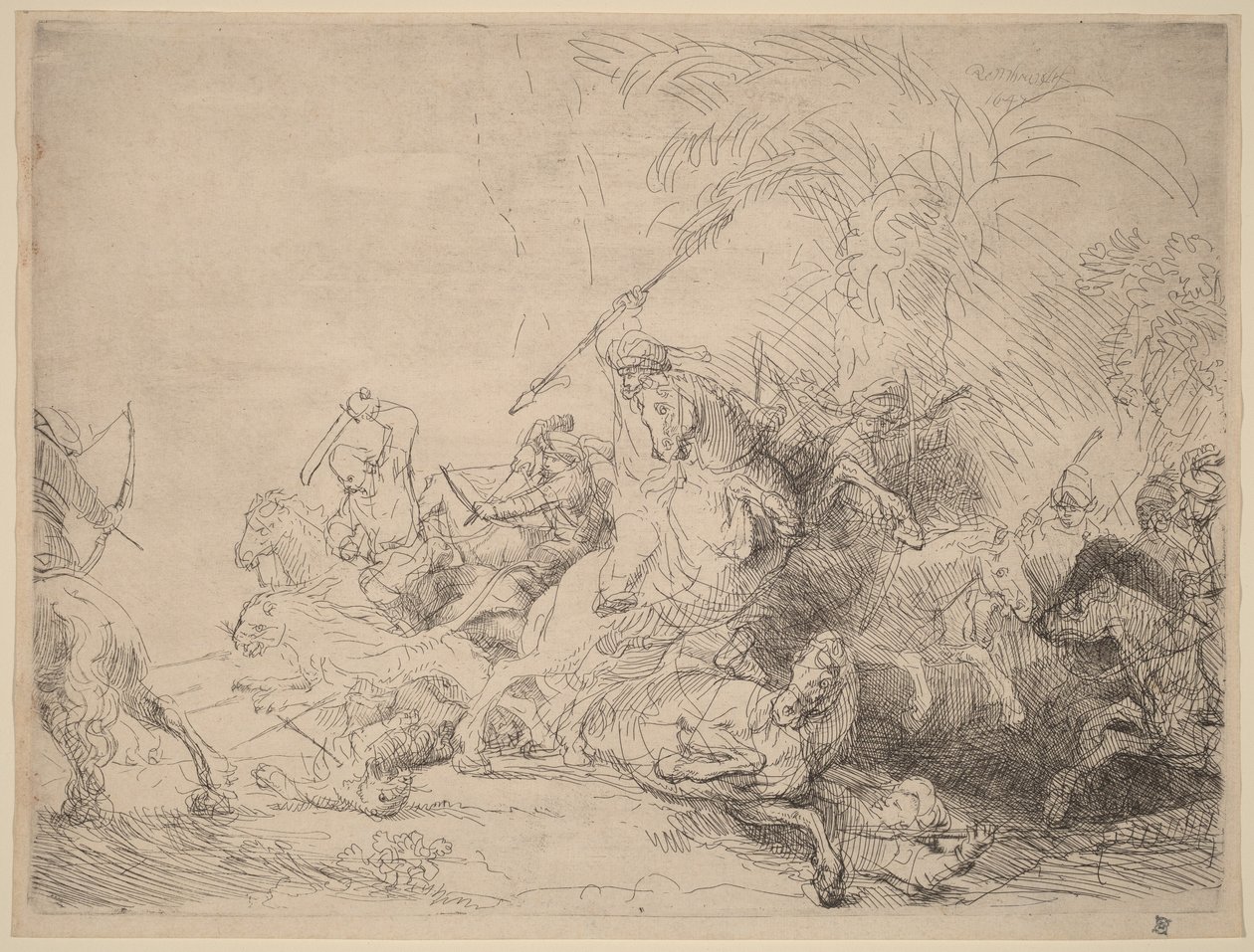 Den stora lejonjakten av Rembrandt van Rijn