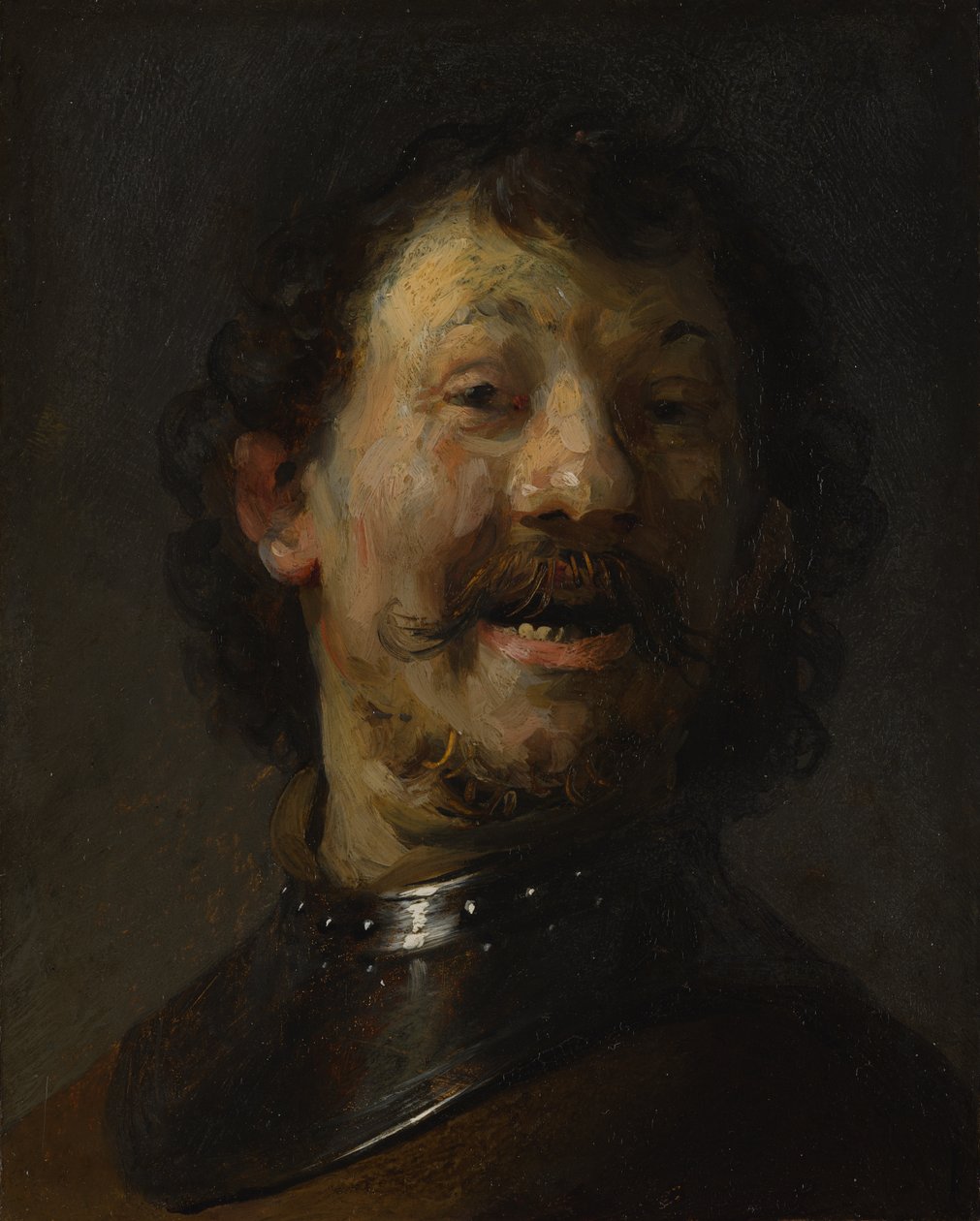 The Laughing Man, ca 1629-1630 (olja på koppar på panel) av Rembrandt van Rijn
