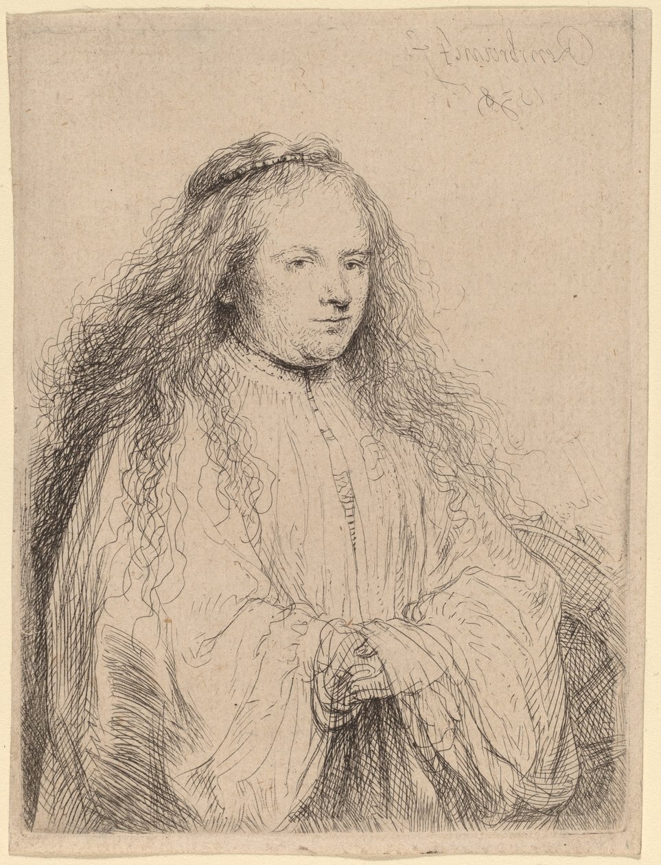 Den lilla judiska bruden (Saskia som Saint Catherine) av Rembrandt van Rijn