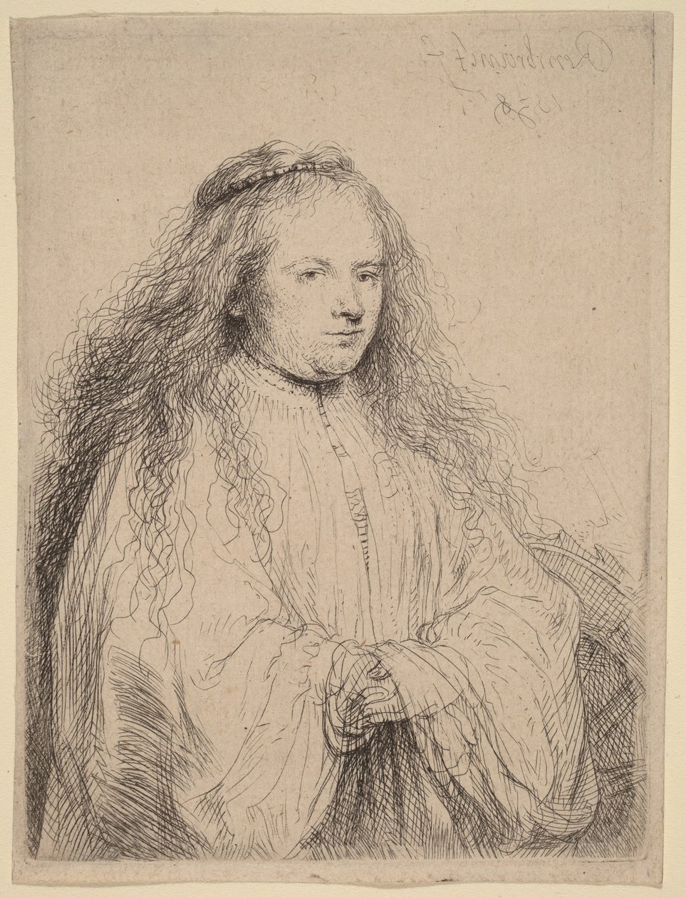 Den lilla judiska bruden (Saskia som heliga Katarina) av Rembrandt van Rijn