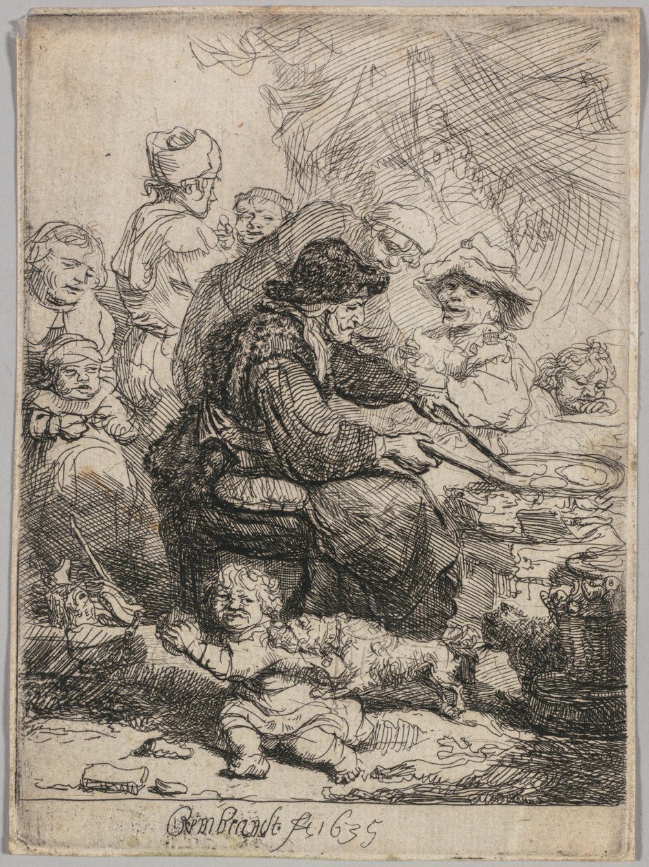 Pannkakskvinnan, 1635. av Rembrandt van Rijn
