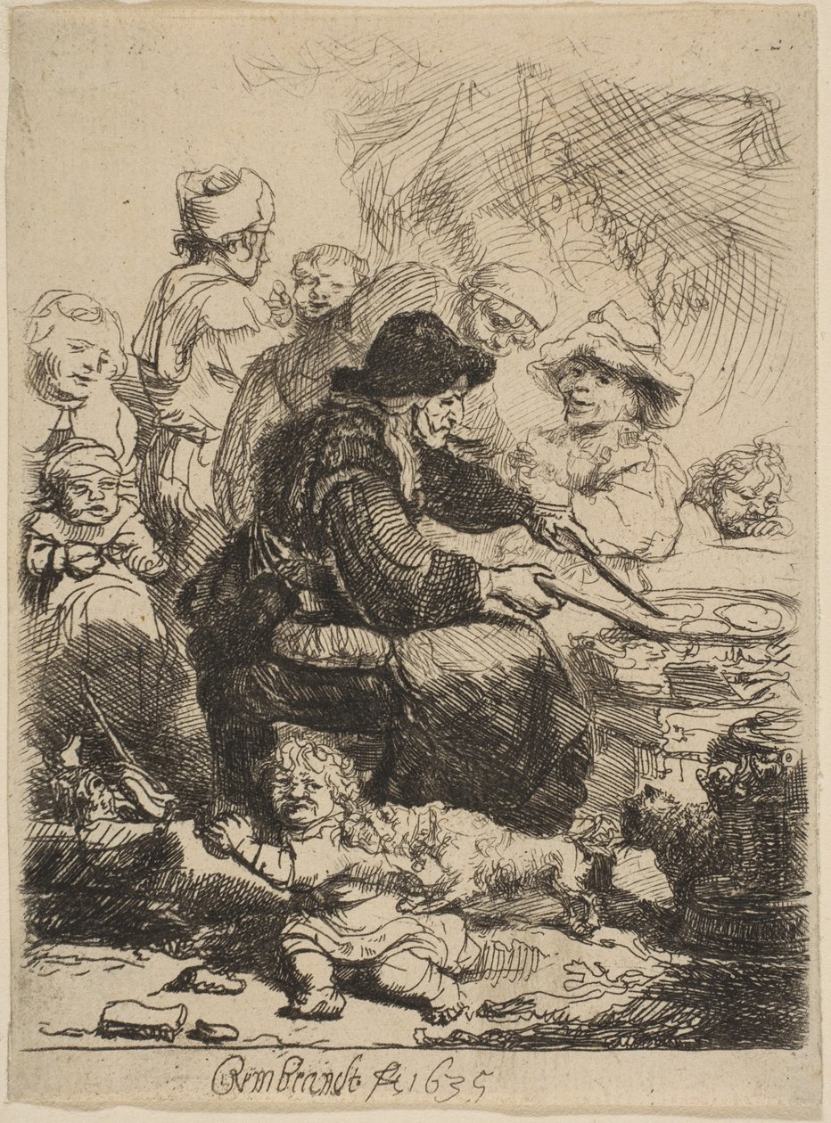 Pannkakskvinnan, 1635. av Rembrandt van Rijn
