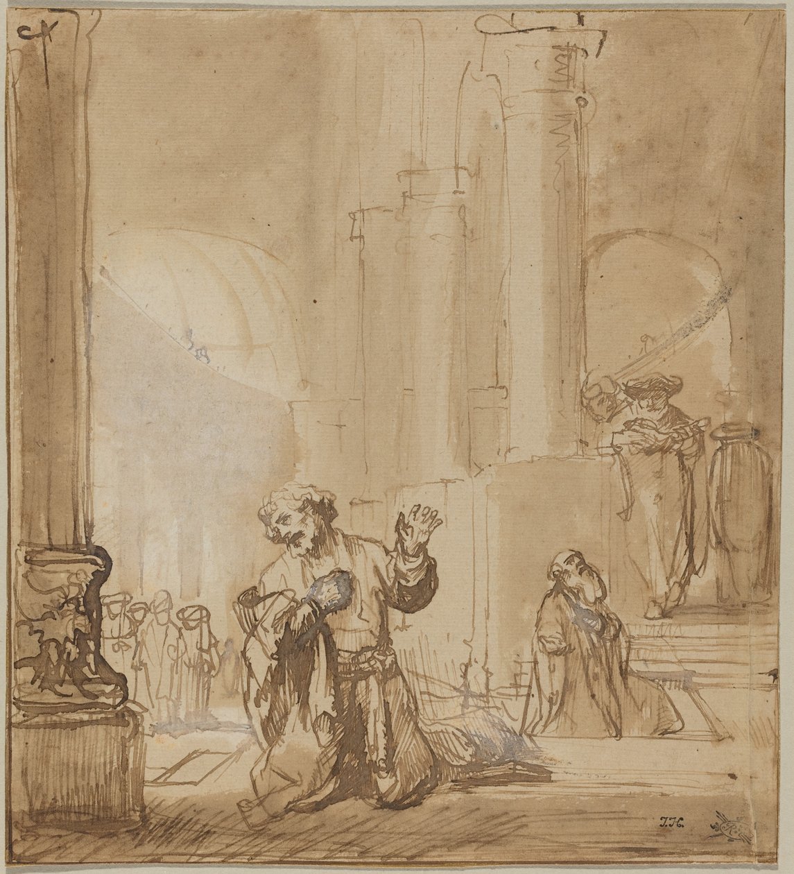 Liknelsen om tullindrivaren och fariséen av Rembrandt van Rijn