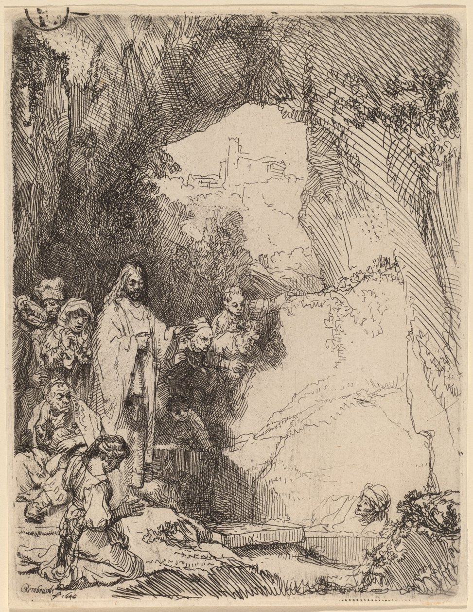 The Raising of Lazarus: Small Plate av Rembrandt van Rijn