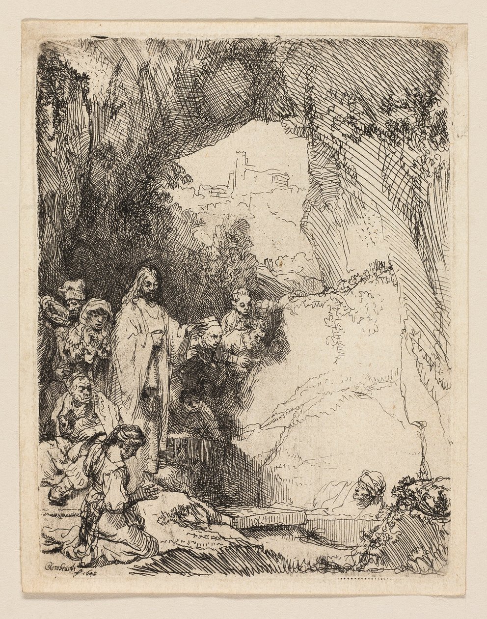 The Raising of Lazarus: Small Plate av Rembrandt van Rijn