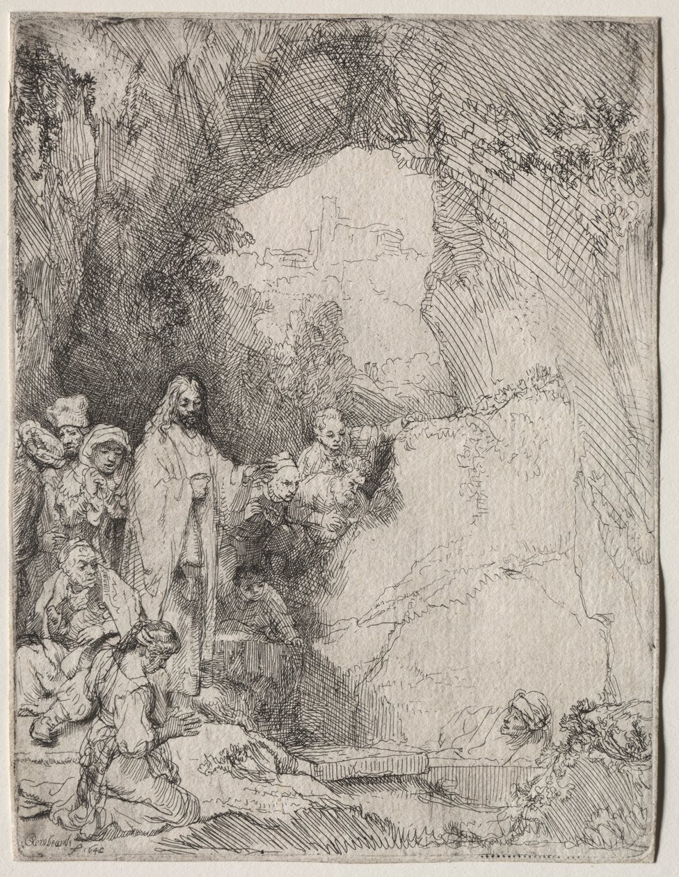 The Raising of Lazarus: Small Plate, 1642. av Rembrandt van Rijn